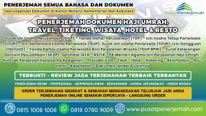 Penerjemah Resmi Tersumpah Bersumpah Arab Indonesia Arab Dokumen Perusahaan Wisata Tour Haji Umrah-Umroh